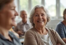 Why Confidence Can Dip After Retirement (Even If You’re Doing Fine) Lively senior women smiling during a social gathering or workshop.