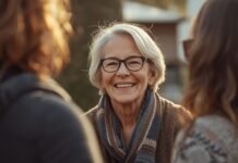 Why You Might Feel Like You Don’t Belong Anywhere After 50 Ageless woman smiling enjoying community and friendship outdoors.