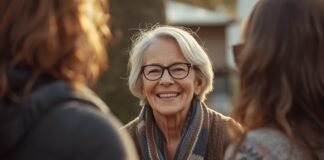 Why You Might Feel Like You Don’t Belong Anywhere After 50 Ageless woman smiling enjoying community and friendship outdoors.