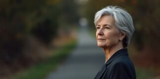 Feeling Directionless vs. Being Between Chapters Timeless elegant elderly woman outdoors, graceful aging, confident mature woman portrait.