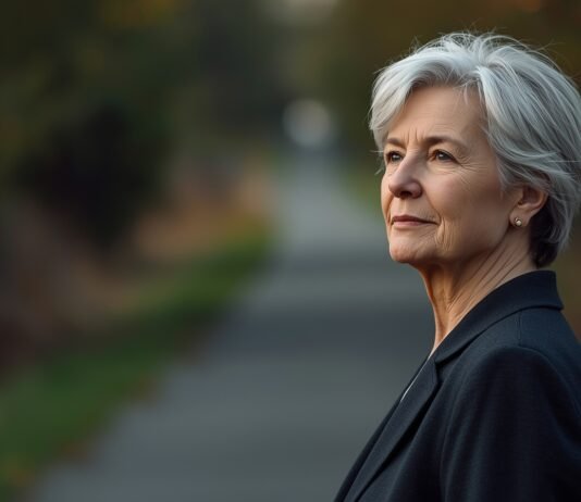 Feeling Directionless vs. Being Between Chapters Timeless elegant elderly woman outdoors, graceful aging, confident mature woman portrait.