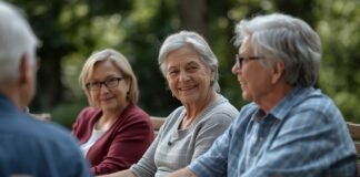 Understanding Social Connection Changes After 50 Peaceful senior women enjoying a chat outdoors in a park.