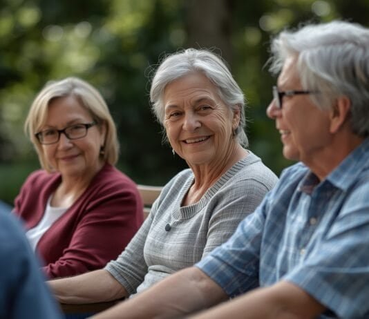 Understanding Social Connection Changes After 50 Peaceful senior women enjoying a chat outdoors in a park.