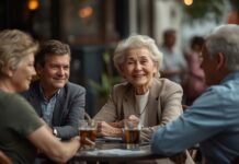 Why Social Life Transitions Feel So Unsettling After 50 Enjoying vibrant social life and friendship in a cozy café for graceful aging after 50.