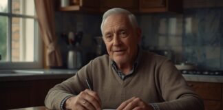 Why Motivation Feels Different in Your 50s and 60s Golden-aged man smiling in kitchen, promoting graceful aging after 50.