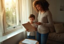 What It Means to Be the Primary Caregiver (Responsibilities and Realities) A woman and child reading a book together near a window in a cozy living room.